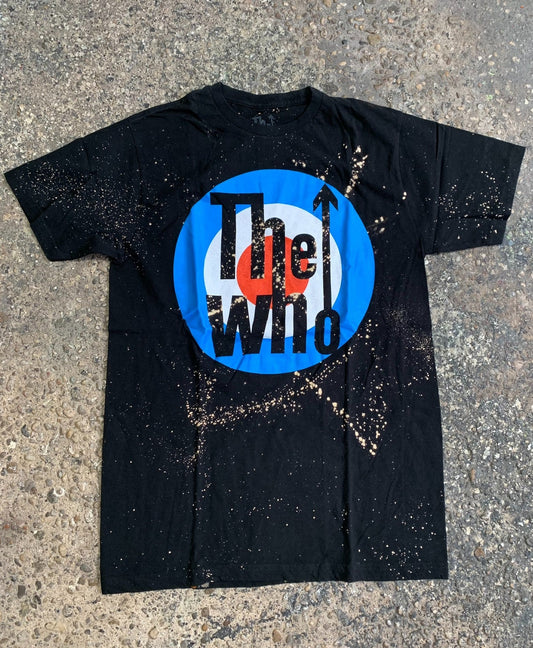 The Who - Target Logo - Black with Maual Bleach Splatter
